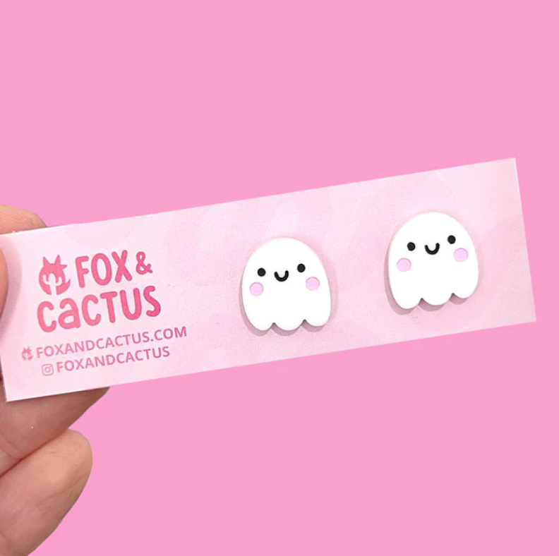 Fox & Cactus - Happy Ghost Stud Earrings
