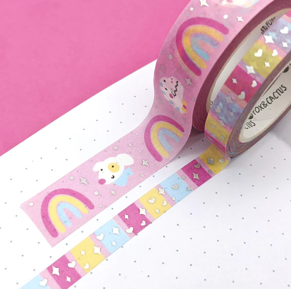 Fox & Cactus - Rainbow Friends Washi Tape