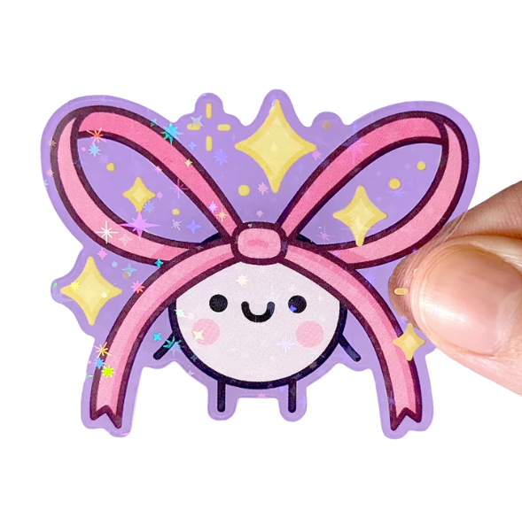 Fox & Cactus - Squish Bow Clear Sticker