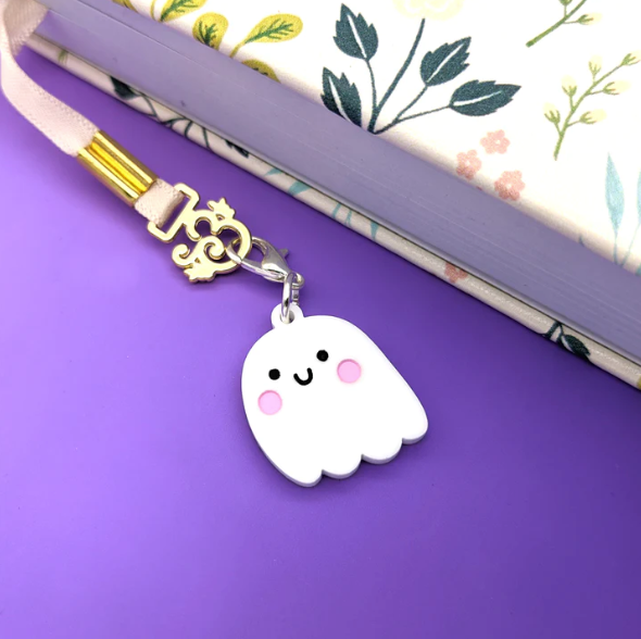 Fox & Cactus - Acrylic Ghost Keychain
