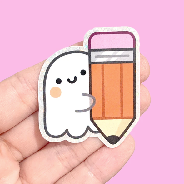 Fox & Cactus - Pencil Ghost Vinyl Sticker