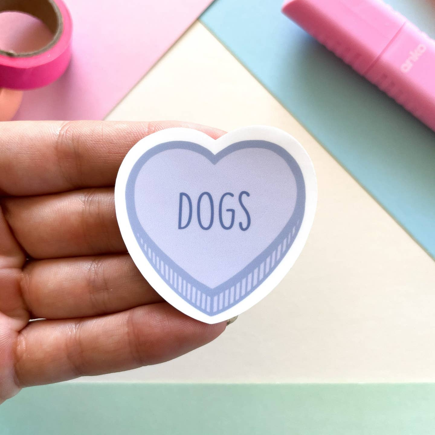 A Tub of Prints - Dogs Candy Heart Sticker