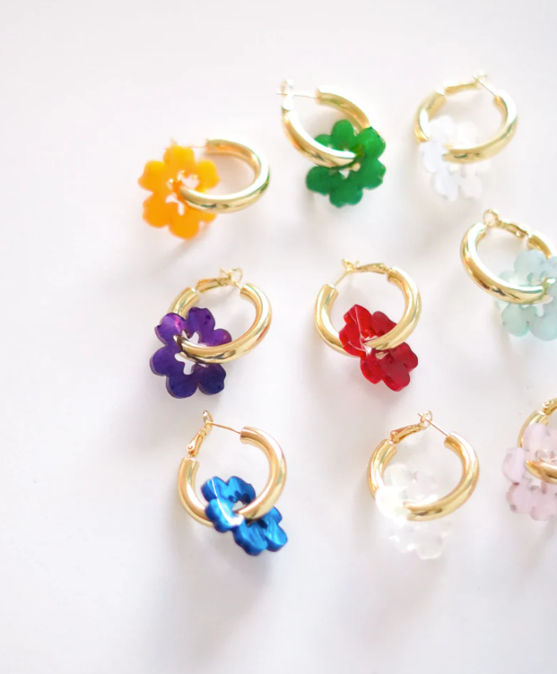Flowature - Daisy Thick Gold Hoops