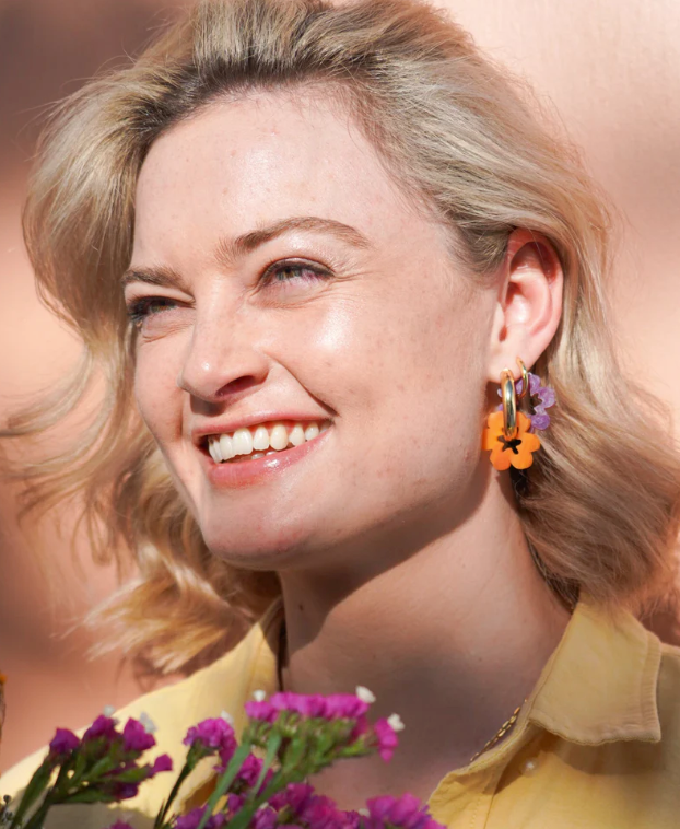 Flowature - Daisy Thick Gold Hoops