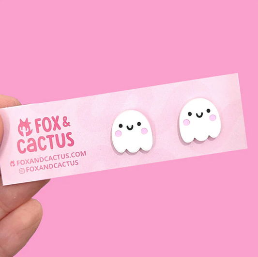 Fox & Cactus - Happy Ghost Stud Earrings