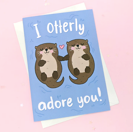 Fox & Cactus - I Otterly Adore You Greeting Card