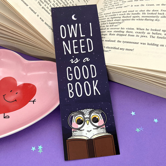 Fox & Cactus - Owl I Need is a Good Book Bookmark