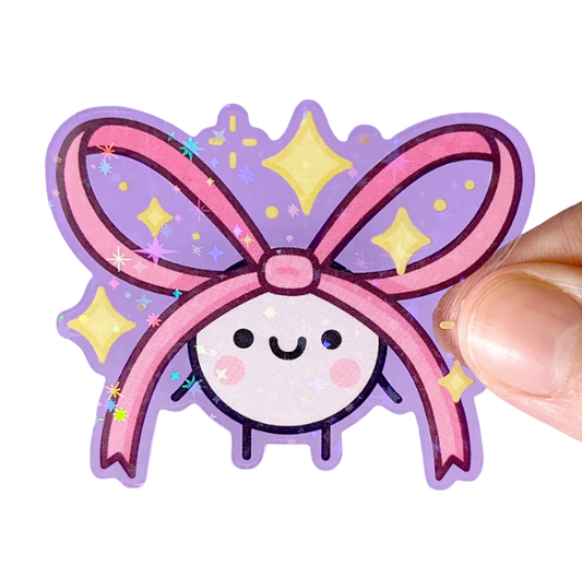 Fox & Cactus - Squish Bow Clear Sticker