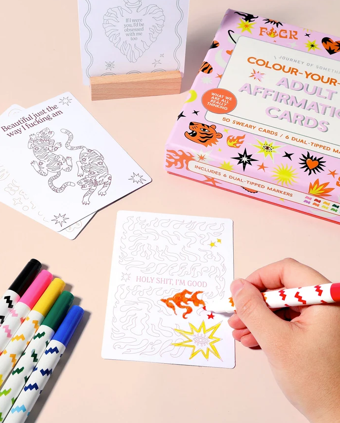 Journey of Something - Colour Your Own Adult Affirmation Cards
