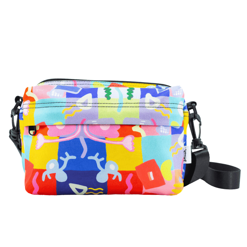 Shuh Lee Everyday Bag Joy Mat - Super Colourful and quirky design with a shoulder strap