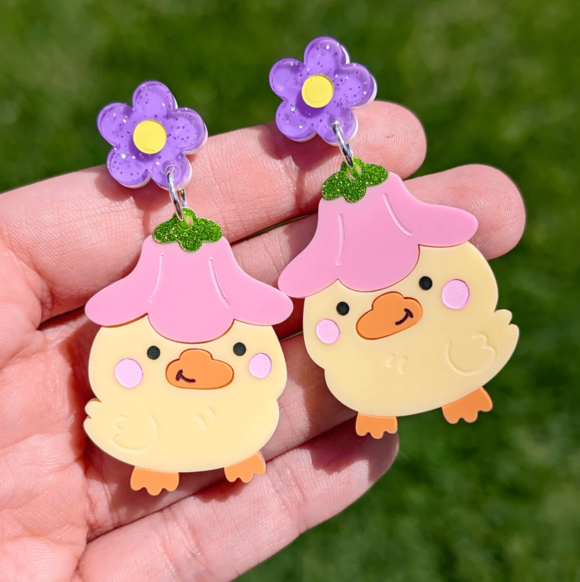 Fox & Cactus - Flower Duckie Earrings - *One left!