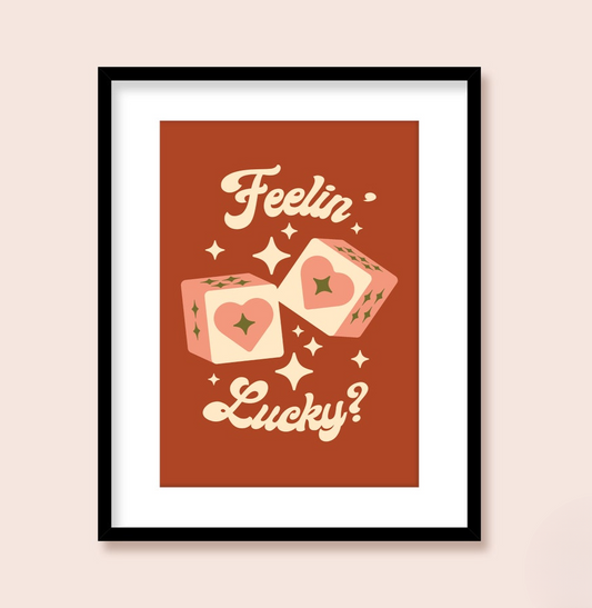 Ruby Roller Feeling Lucky Art Print in A4