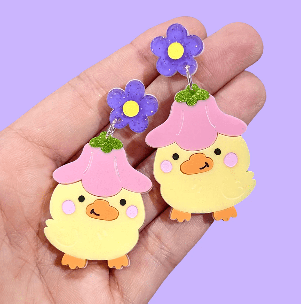 Fox & Cactus - Flower Duckie Earrings - *One left!