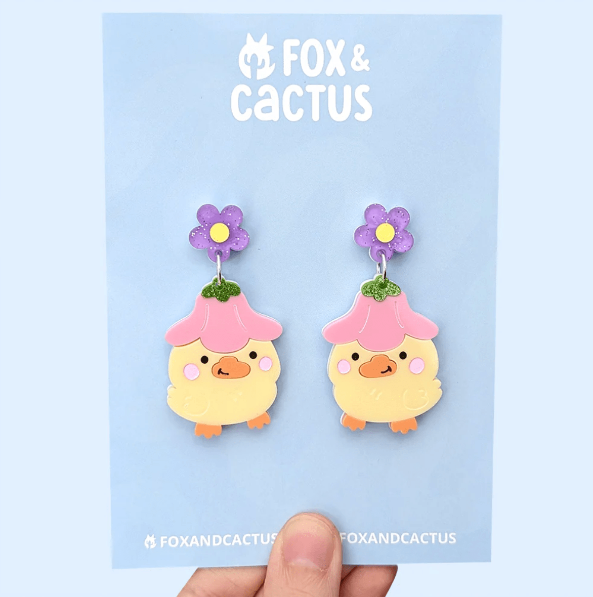 Fox & Cactus - Flower Duckie Earrings - *One left!