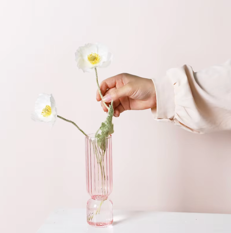 Pastel Pink Glass Vase