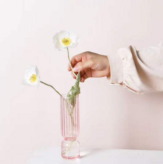 Pastel Pink Glass Vase