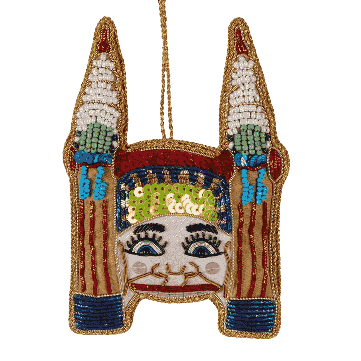 Luna Park Christmas Tree decoration: a replica of the original including it's iconic grin & adorned with sequins