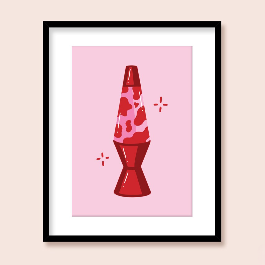 Nimki x Ruby Roller I Lava Lamp Art Print in A4