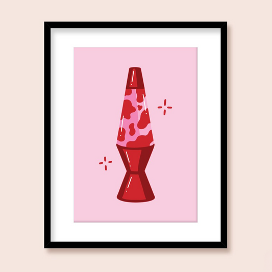 Ruby Roller Lava Lamp Art Print in A4