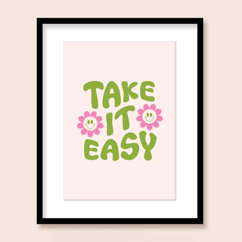 Ruby Roller Take It Easy Art Print in A4