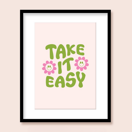 Ruby Roller Take It Easy Art Print in A4