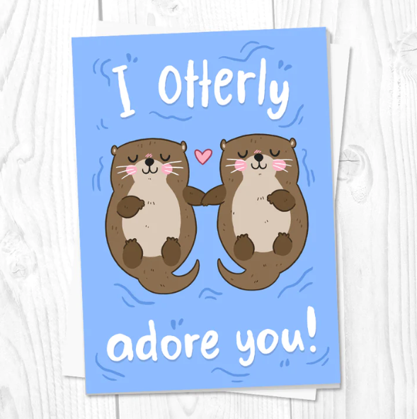 Fox & Cactus - I Otterly Adore You Greeting Card