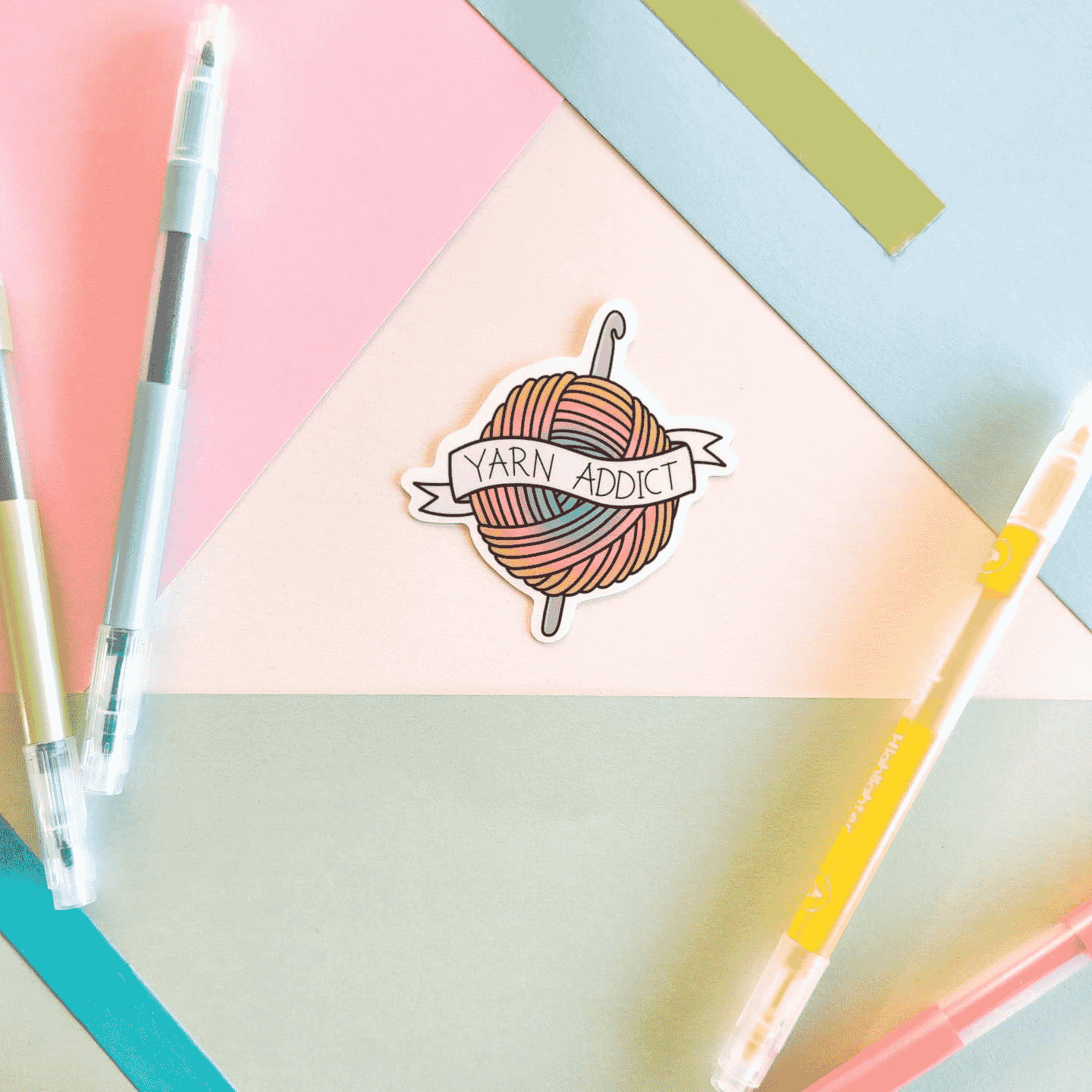 A Tub of Prints - Yarn Addict Sticker