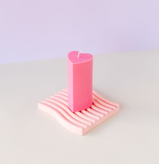Nimki Love Heart Pillar Candle
