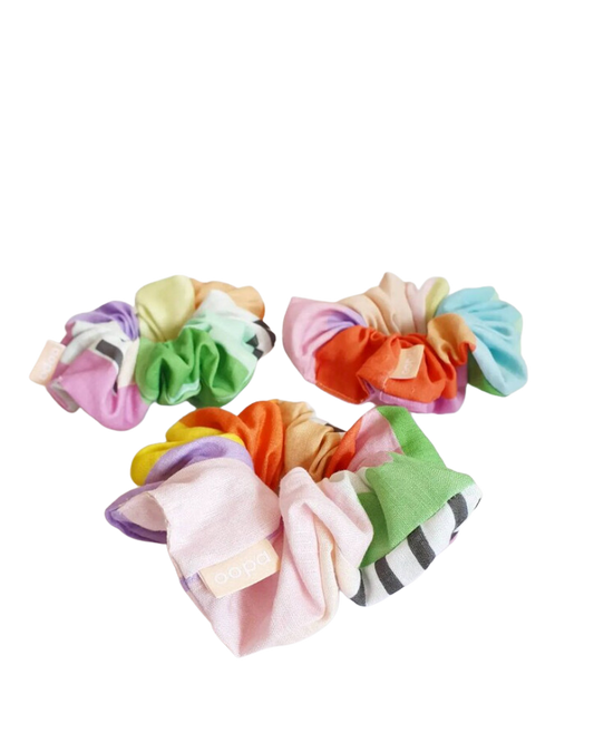 Oopa Handmade Colourful Linen Chunky Scrunchie