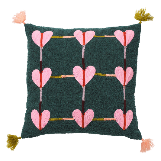 Sage x Clare Parnell Soutache Cushion - Sea Pine